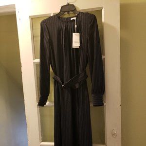 beautiful hugo boss blue white pinstriped dress